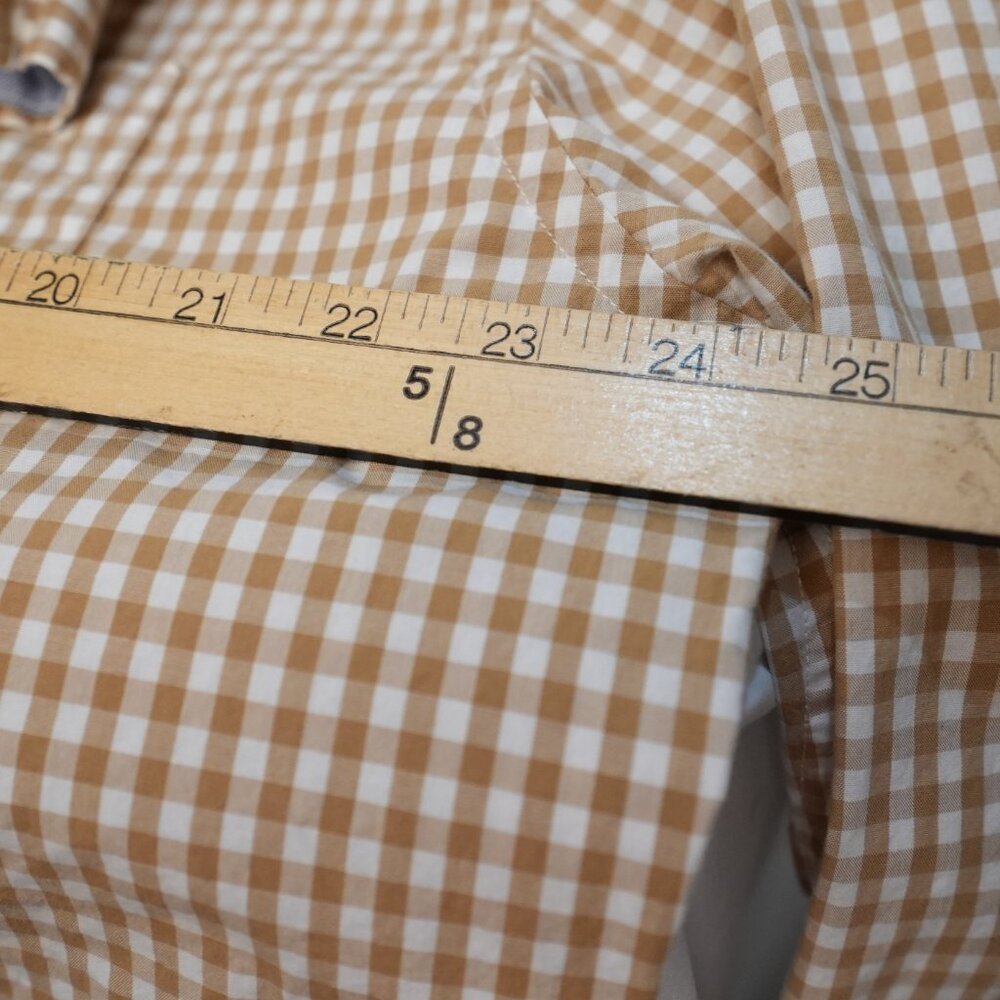 Tommy Hilfiger Men’s XL Classic Fit Gingham Button Down Tan White - Picture 9 of 11